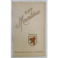R.M.S. MAURETANIA , MINIALBUM DE PREZENTARE A NAVEI DE CROAZIERA , TEXT IN LIMBA ENGLEZA , INCEPUT DE SECOL XX