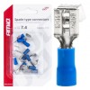 Set 10 Conectori Cablaje 7.4/6.3mm, 1.5-2.5mm&sup2;, 15A, Izolat, PVC, Sertizare, Tata/Mama, Albastru