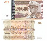 Zair 20 000 Noveaux Zaires Mobutu 1996 P-73 UNC RARA