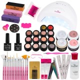 Cumpara ieftin Kit Unghii False cu Gel UV - Promotie #55 + CADOU Set 15 Pensule Manichiura