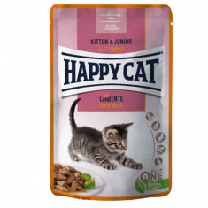 Happy Cat Meat In Sauce Kitten &amp; Junior Land-Ente 85 g