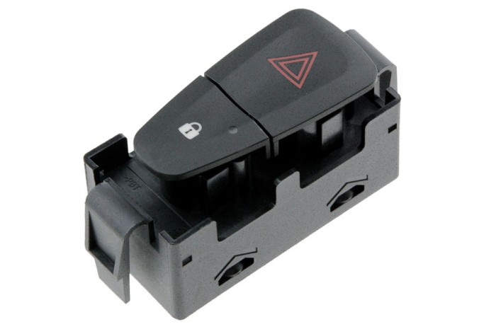 Buton avarie Renault Grand Scenic 3 2009-, Scenic 3 2009-, Fluence 2012-, Comutator De Avarie Negru, NTY EWS-RE-030