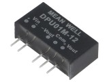 Convertor DC/DC 1W, 12V, MEAN WELL - Eficiență 83%, Protecție SCP