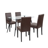 Set de masă Alen 4+1 negru-maro
