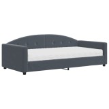 Cumpara ieftin Pat de zi cu saltea, gri inchis, 100x200 cm, catifea