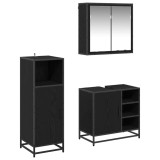 VidaXL Set de mobilier pentru baie 3 pcs Stejar negru 65 x 33 x 60 cm 3402452