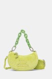 Juicy Couture geantă de m&acirc;nă din catifea BLOSSOM RHINESTONE CHAIN culoarea verde, BEJL58834WCO