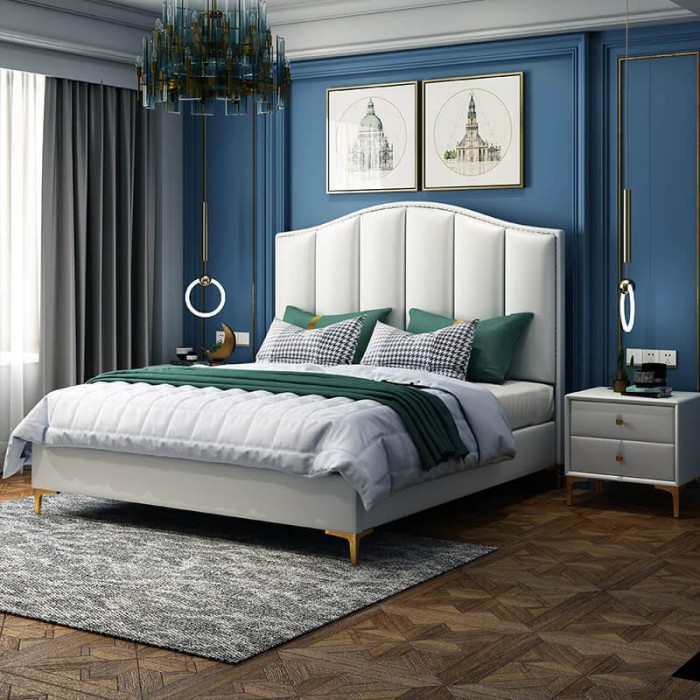 Pat Musset 140x190 cm Tapitat Catifea Nuanta Crem Somiera Inclusa (cod 6607)