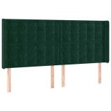 Cumpara ieftin Tablie pat cu aripioare verde inchis 183x16x118/128 cm catifea