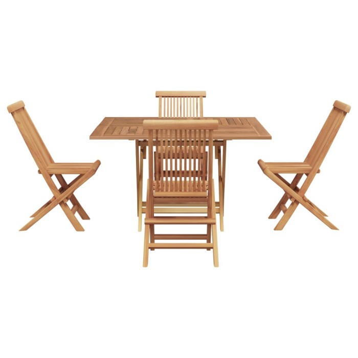 Set de masa pentru gradina Maro Lemn Teak Solid