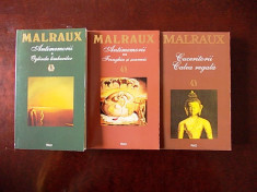 MALRAUX, 3 VOLUME, ANTIMEMORII/ CUCERITORII- r1a foto