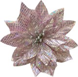 Floare decorativa Craciun poinsettia mov MagicHome, 12 cm