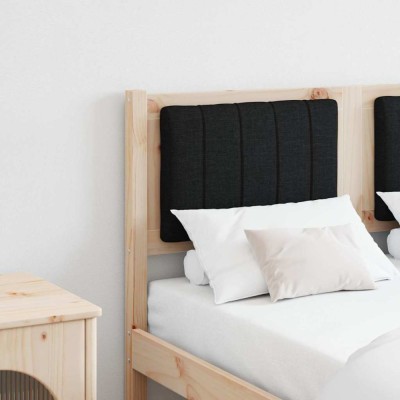 vidaXL Tăblie tapițată Maro 120 cm Lemn de pin masiv și stofă 879076 foto