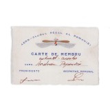 Aero-Clubul Regal al Rom&acirc;niei, cartea de membru a aviatorului Andrei Popovici