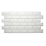 Panou decorativ, PVC, model caramida 3D, alb, 96x48.5 cm, Dms