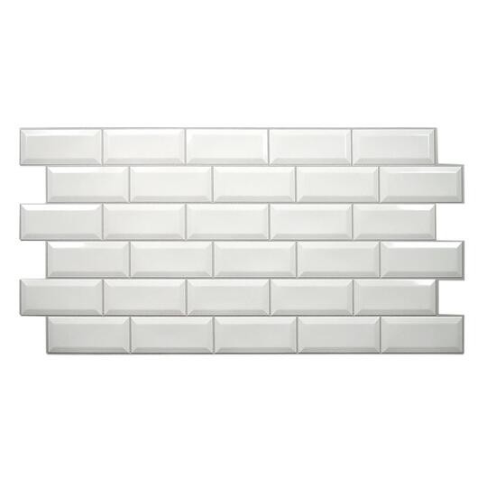 Panou decorativ, PVC, model caramida 3D, alb, 96x48.5 cm GartenVIP DiyLine