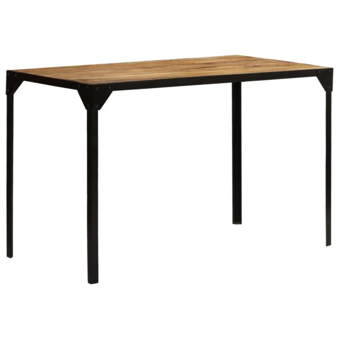 vidaXL Masa de bucătărie, 120 cm, lemn masiv mango nefinisat și oțel 246630