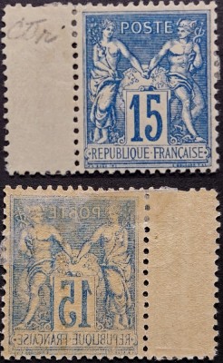 Franta, 1878 ,Yvert-Tellier #90, MH, imprimare verso foto
