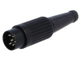 Mufă DIN Tată 6 Pin 240&deg; Drept Pe Cablu 34V