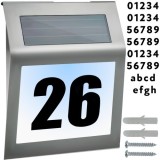 Numar de casa solar LED Izoxis, inox, cu senzor crepuscular
