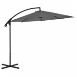Umbrelă suspendată cu st&acirc;lp din oțel, antracit, 300 cm, vidaXL