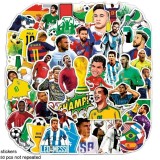 Cumpara ieftin Set 50 abțibilduri stickers Football Star Neymar Messi Ronaldo laptop chitara, Corint