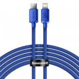 Cablu Date si Incarcare USB-C - Lightning Baseus Crystal Shine Series, 20W, 1.2m, Albastru CAJY000203