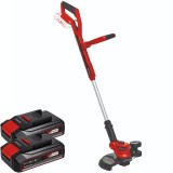 Einhell GE-CT 18/30 Li PXC + Twinpack CB - Trimmer gazon 300 mm cap cu fir + Set 2 acumulatori Li-Ion 18 V 2.5 Ah
