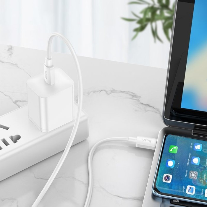 Cablu Hoco X96, USB Type-C la USB Type-C, Incarcare Rapida PD 60W, 1m, Alb