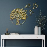Cumpara ieftin Tablou metalic Tree Auriu 61x56 cm