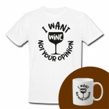 &quot;I want Wine&quot; Set personalizat Negru XXL