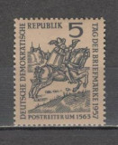 D.D.R.1957 Ziua marcii postale-EROARE M spart din UM SD.47, Nestampilat