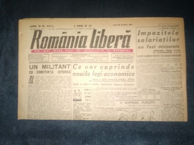ZIAR ROMANIA LIBERA 28 IANUARIE 1946 foto