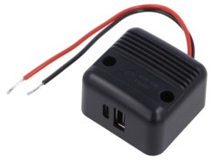 Alimentator USB PRO CAR 12-24V mufă USB A și USB C cu cablu 0,15m negru