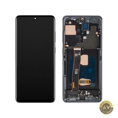 Display cu Touchscreen MP compatibil cu Samsung Galaxy S20 Ultra G988 cu Rama Versiune OLED Negru foto