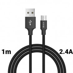 Cablu MicroUSB Devia Pheez Series Black 1m foto