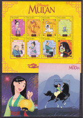 Gambia 1998 Disney Mulan MI 303-3049 2 klb.+4 bl. MNH w67 foto