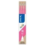 Set 3 rezerve roller Frixion Ball Pilot 0.7 mm varf mediu, roz