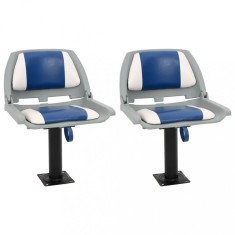 vidaXL Set scaun pliabil pentru barcă, albastru și alb, 48x51x41 cm