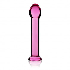 Dildo Clasic Din Sticla Borosilicata Glass Romance, Roz, 16 cm