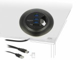 HUB in desk cu 4 x USB 3.0-A + 2 Slot SD, Delock 62869