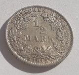 202. Moneda Germania 1/2 mark 1915 Argint, Asia