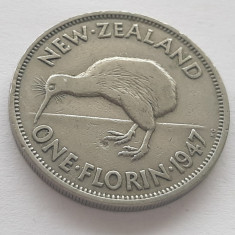 374. Moneda Noua Zeelanda 1 florin 1947