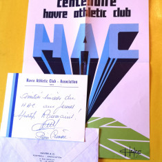 Miniposter fotbal si dedicatie originala - CLUB ATHLETIC HAVRE (Franta) centenar