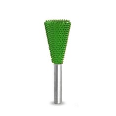 Biax sculptura lemn SABURR - Cap conic inversat 19 mmtija 6mm, Granulatie Saburr ASPRA - VERDE