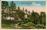CP1884N Băile Slănic-Moldova, O Aleie spre Cazino, carte poștală circulată Sibiu, 1933