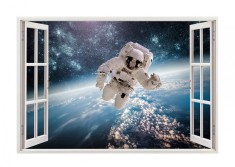 Autocolant decorativ, Fereastra, Planete, Multicolor, 83 cm, 79ST foto