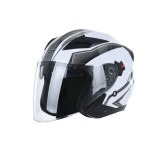 Casca moto scuter HECHT 51627XL, design modern, alb-negru, marimea XL 61 cm