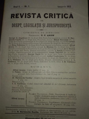 Revista critica de drept legislatie si jurisprudenta 1912 foto