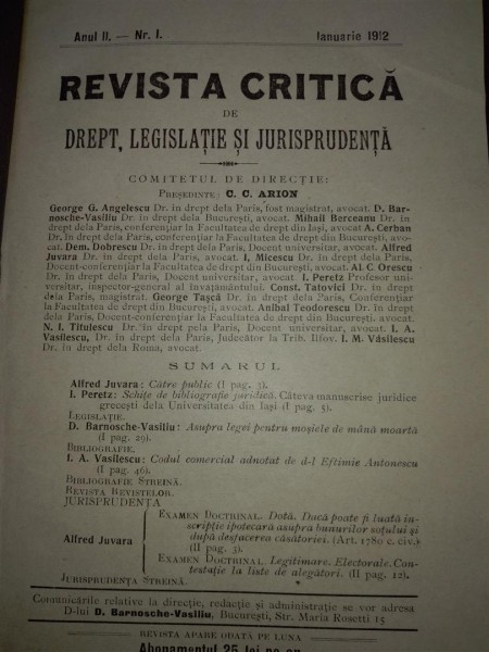 Revista critica de drept legislatie si jurisprudenta 1912